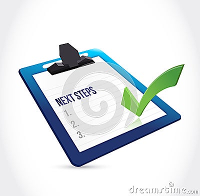 Next steps clipboard illustration design Cartoon Illustration