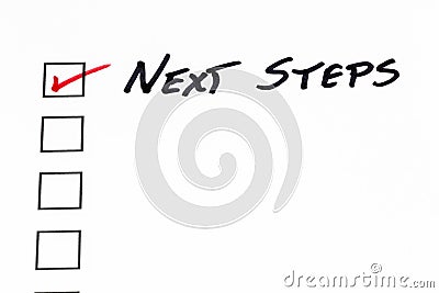 Next steps move forward future progress step plan prepare guide Stock Photo