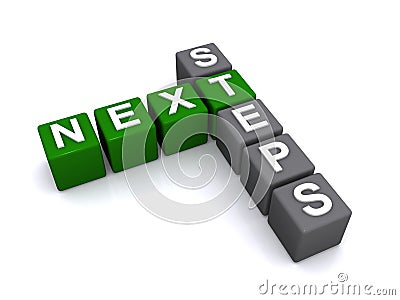 Next steps sign Stock Photo