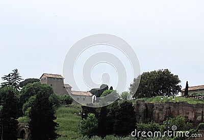 Next to Colosseum and Ruins of the Roman Forum in Rome, Italy Stock Photo