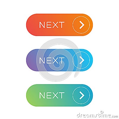 Next Web button set Vector Illustration