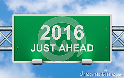 Next year just ahead road sign. Stock Photo