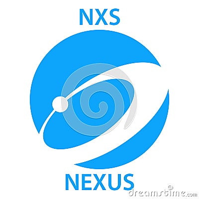 Nexus Coin cryptocurrency blockchain icon. Virtual electronic, internet money or cryptocoin symbol, logo Vector Illustration