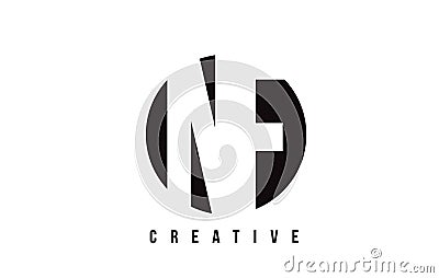 NF N F White Letter Logo Design with Circle Background. Vector Illustration