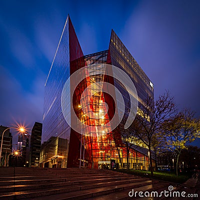 the NFB's offices in Montreal in the Cartier des Spectacles near Place des Arts Editorial Stock Photo