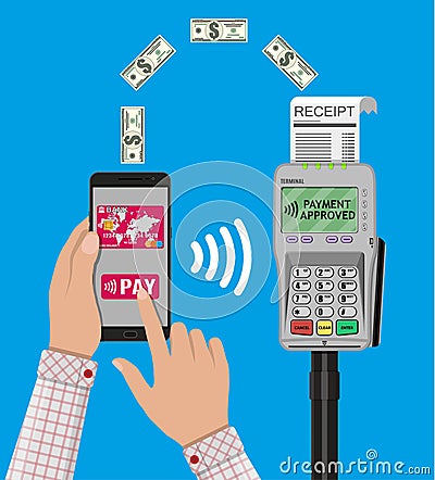 Nfc payments concept. Vector Illustration