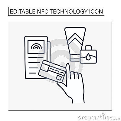 NFC technology line icon Vector Illustration