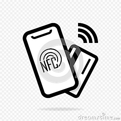 NFC technology will help you pay less with your mobile phone or credit card. Vector illustration Vector Illustration