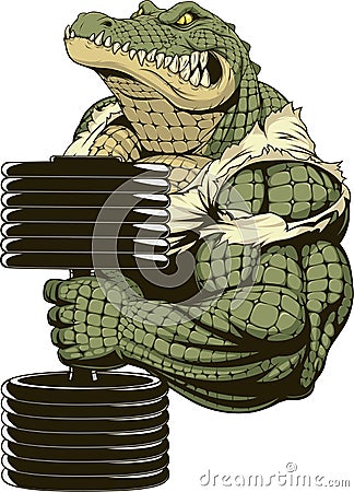 NFerocious strong crocodile Vector Illustration