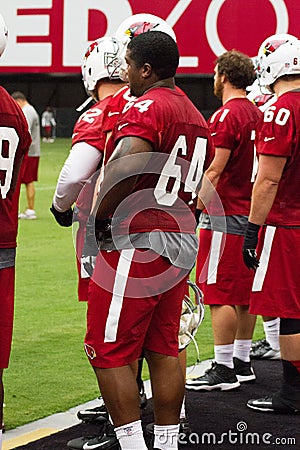 NFL Arizona Cardinals Football Pre-season Training Camp Practice Editorial Stock Photo