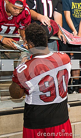 NFL Arizona Cardinals Football Pre-season Training Camp Practice Editorial Stock Photo