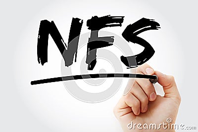 NFS - Network File System acronym with marker Stock Photo