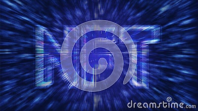 NFT. Non fungible token. NFT abstract background of cryptoart and gaming using blockchain technology. Digital technology concept. Vector Illustration