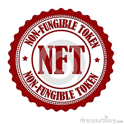 NFT non-fungible token label or stamp Vector Illustration