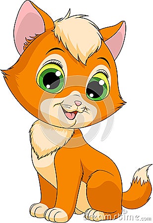 NFunny redhead kitten Vector Illustration