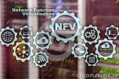 NFV Network Function Virtualization. Architecture Technologies Virtual Machines Concept Stock Photo