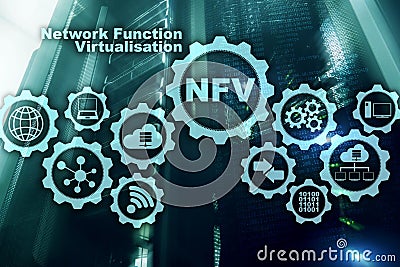 NFV Network Function Virtualization. Architecture Technologies Virtual Machines Concept Stock Photo