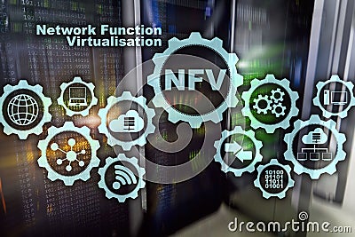 NFV Network Function Virtualization. Architecture Technologies Virtual Machines Concept Stock Photo