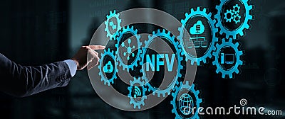 NFV Network Function Virtualization. Architecture Technologies Virtual Machines Concept Stock Photo