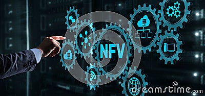 NFV Network Function Virtualization. Architecture Technologies Virtual Machines Concept Stock Photo