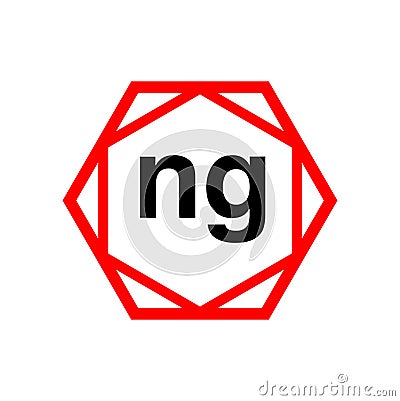 NG hexagon typography monogram vector. NG brand name icon Vector Illustration