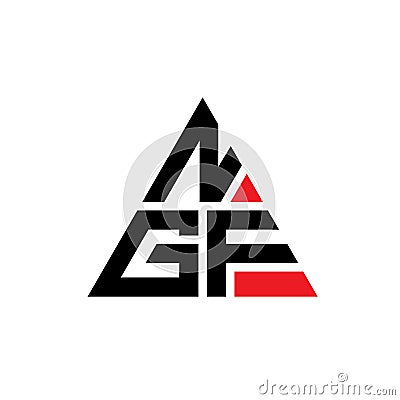 NGF triangle letter logo design with triangle shape. NGF triangle logo design monogram. NGF triangle vector logo template with red Vector Illustration
