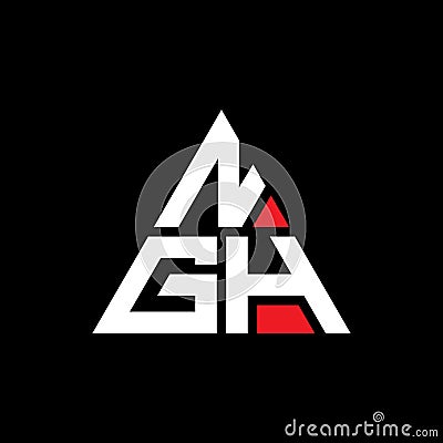 NGH triangle letter logo design with triangle shape. NGH triangle logo design monogram. NGH triangle vector logo template with red Vector Illustration