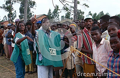 NGO CARE workers in Burundi. Editorial Stock Photo