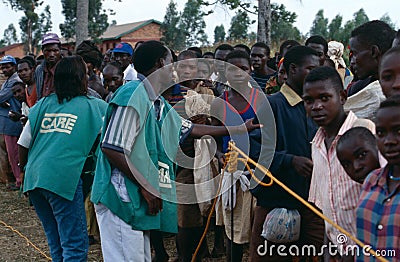 NGO CARE workers in Burundi. Editorial Stock Photo