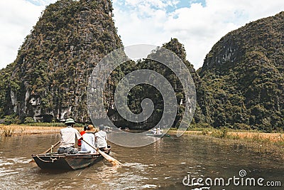 Ngo River. Tam Coc, Ninh Binh, Vietnam Editorial Stock Photo