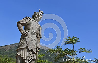 Ngong Ping Buddhist Guardian Statue Stock Photo