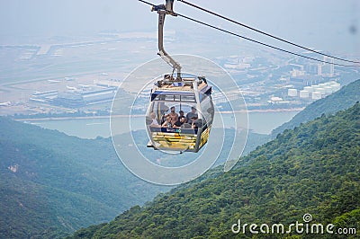 Ngong Ping Cable Car Editorial Stock Photo