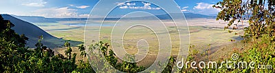 Ngorongoro crater in Tanzania, Africa. Panorama Stock Photo