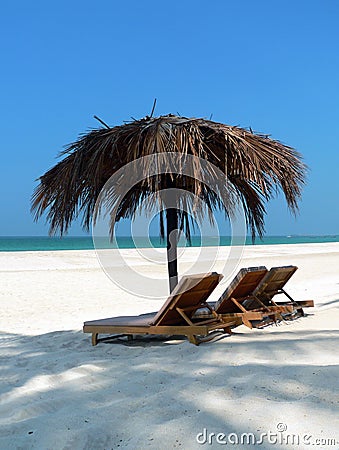 Ngpali Beach Loungers Stock Photo