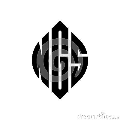 NGS circle letter logo design with circle and ellipse shape. NGS ellipse letters with typographic style. The three initials form a Vector Illustration