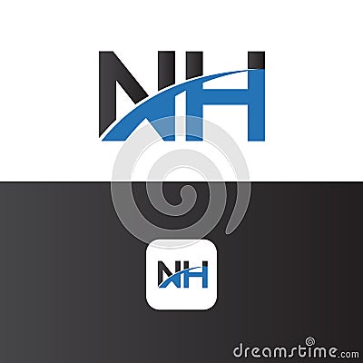 NH Logo Letter Design Template Element Vector Illustration