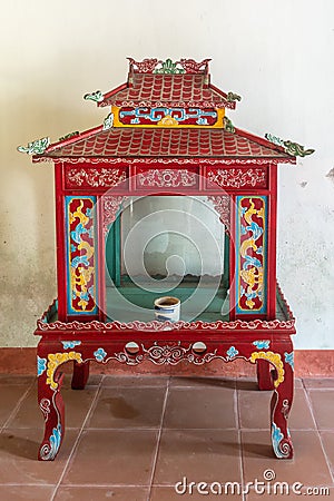 Empty cage at Dinh Phu Vinh community center in Nha Trang, Vietnam Editorial Stock Photo
