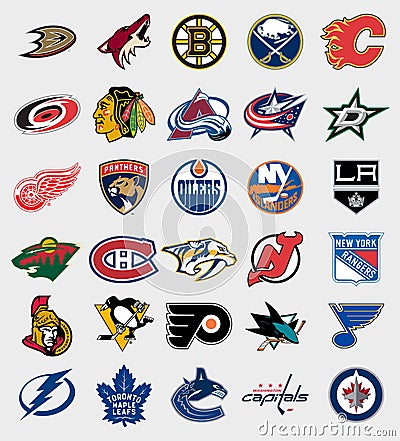 NHL teams logos Vector Illustration