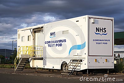 NHS Coronavirus Test Pod Temporary Mobile Transport Editorial Stock Photo