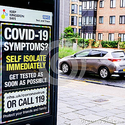 NHS COVID-19 Public Health Advisory Notice To Get Tested Editorial Stock Photo