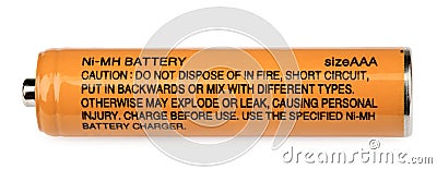 Ni-MH rechargeable battery on a white background Stock Photo