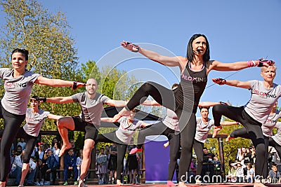 Summer Vibes: Uniting Community through Piloxing Fitness Class Editorial Stock Photo