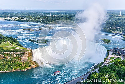 Niagara Falls Aerial View, Canadian Falls Stock Photo