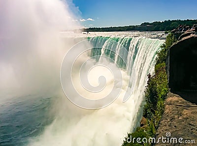 Niagara falls, dangerous edge of waterfall Stock Photo