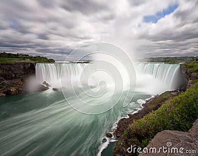 Niagara Falls long exposure from Canadian side Stock Photo