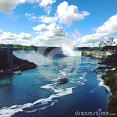 Niagara Falls Down River Editorial Stock Photo