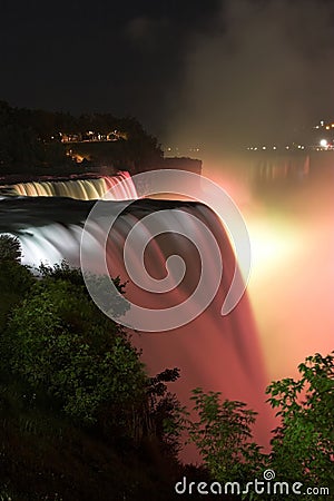 Niagara Falls by Night Stock Photo