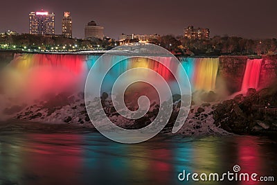 Niagara falls at night Stock Photo
