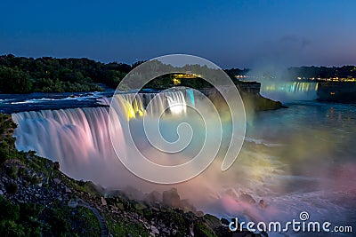 Niagara falls in the summer during beautiful evening Stock Photo