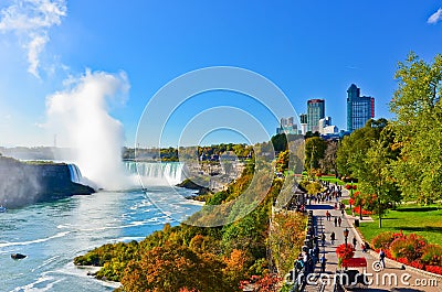 Niagara Falls in a sunny day in autumn in Canada Editorial Stock Photo